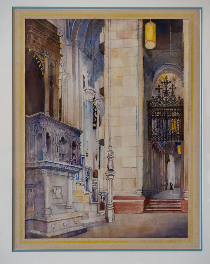 Cathedral of St. John the Divine Pulpit - Ralph Fanning watercolor
