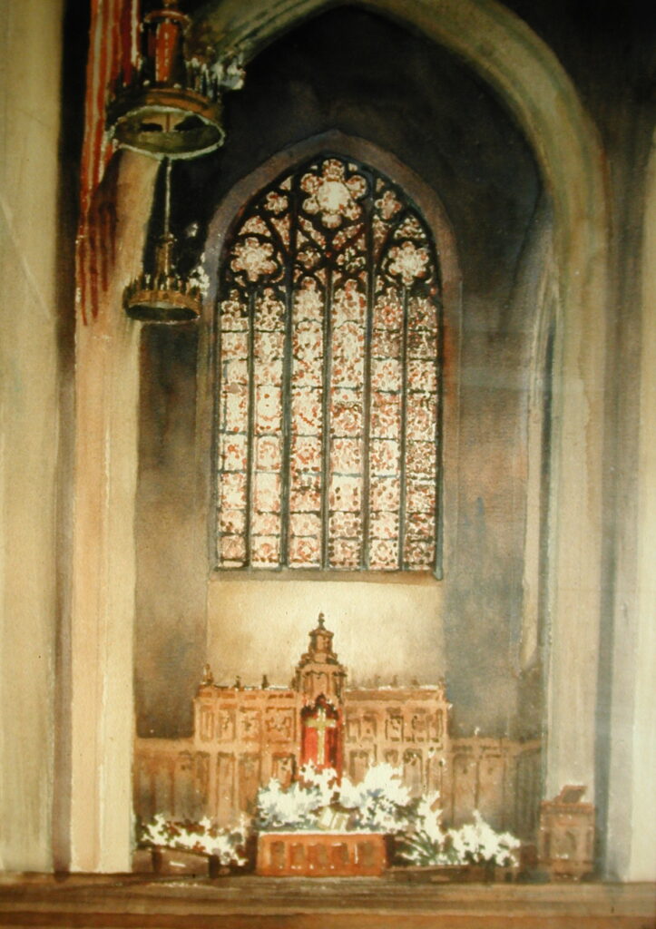 The Chancel at Easter - Ralph Fanning watercolor